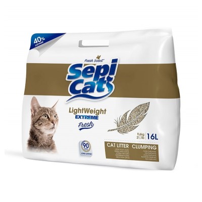 SepiCatt - ספיקט לייט וויט אקסטרים פרש חול מתגבש לחתול - שק 8 ק"ג