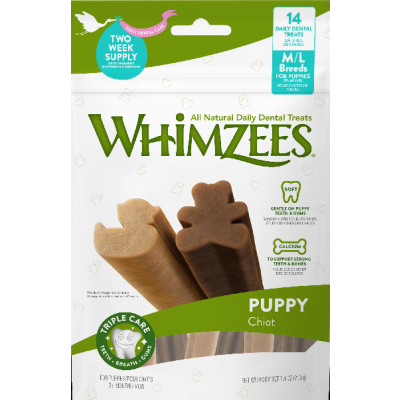 WHIMZEES ווימזיס פאפי M/L חטיפים דנטליים לגורים מגזע בינוני וגדול - 7 יחידות