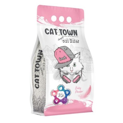 קט טאון Cat Town חול לחתולים מתגבש בניחוח בייבי פאודר – 10 ליטר