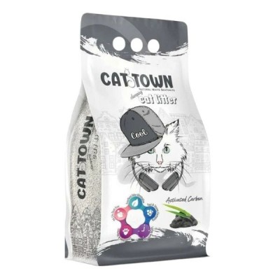 קט טאון Cat Town חול לחתולים מתגבש פחם פעיל  – 10 ליטר
