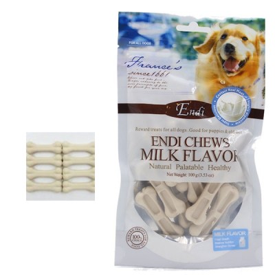 ENDI חטיף דנטלי לכלבים אנדי עצם בטעם חלב- 100 גרם