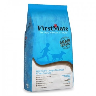  First Mate Wild Pacific Caught Fish & Oats Formula - פירסט מייט ווילד פסיפיק מזון מופחת דגנים לכלב - דגי אוקיינוס - שק 11.4 ק"ג