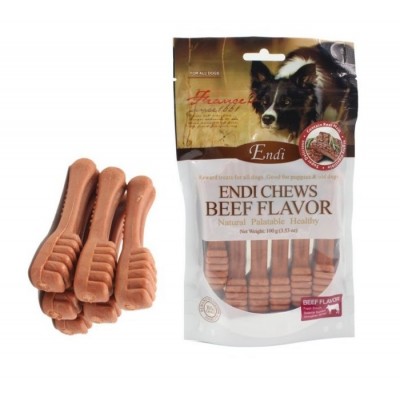 ENDI חטיף דנטלי לכלבים אנדי מברשת שיניים בטעם בקר - 100 גרם
