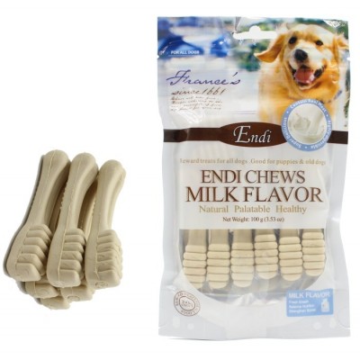 ENDI חטיף דנטלי לכלבים אנדי מברשת שיניים בטעם חלב- 100 גרם