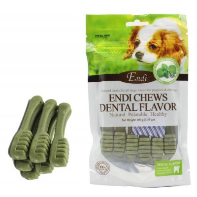 ENDI חטיף דנטלי לכלבים אנדי מברשת שיניים בטעם מנטה - 100 גרם