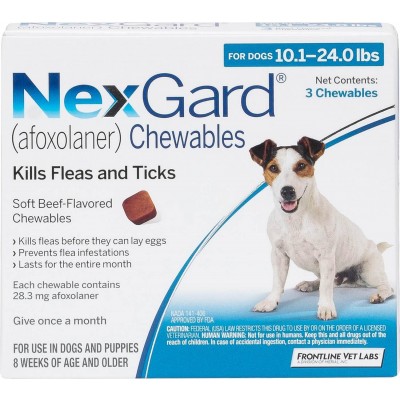 נקס גארד נגד פרעושים וקרציות לכלב קטן במשקל 4-10 ק"ג (3 כדורים)