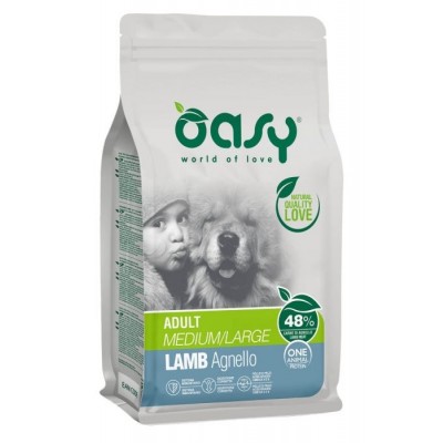 OASY - אואסי מזון יבש מלא לכלב בוגר מגזע בינוני וגדול - כבש - שק 2.5 ק"ג